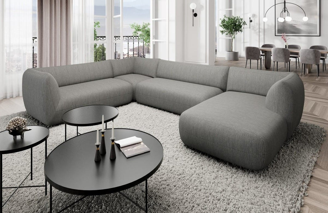 XXL Wohnlandschaft Madrid U-Form aus Stoff