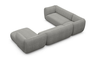 XXL Wohnlandschaft Madrid U-Form aus Stoff Dunkelgrau