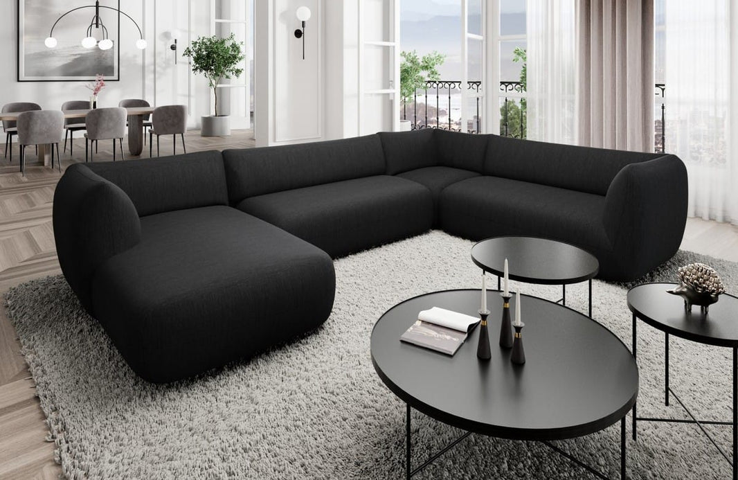 XXL Wohnlandschaft Madrid U-Form aus Stoff