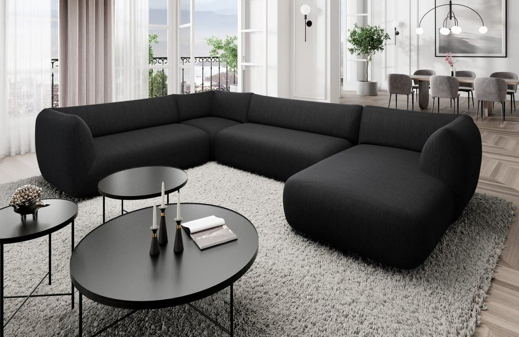 XXL Wohnlandschaft Madrid U-Form aus Stoff