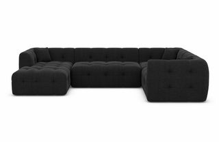 Couchlandschaft Sevilla U-Form in Stoff Schwarz