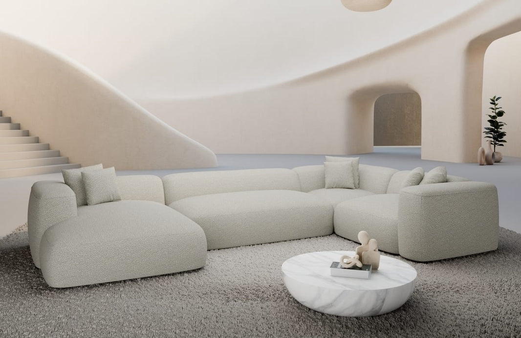 Wohnlandschaft Alcudia U-Form aus Stoff