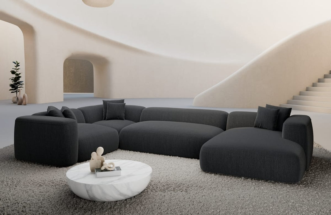 Wohnlandschaft Alcudia U-Form aus Stoff