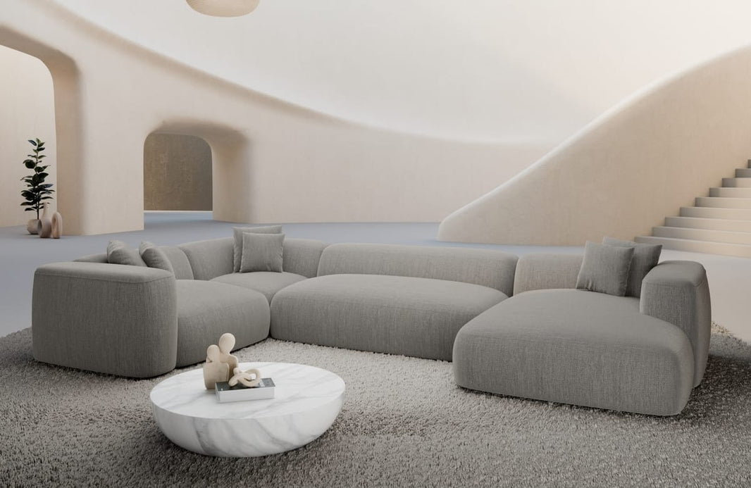 Wohnlandschaft Alcudia U-Form aus Stoff
