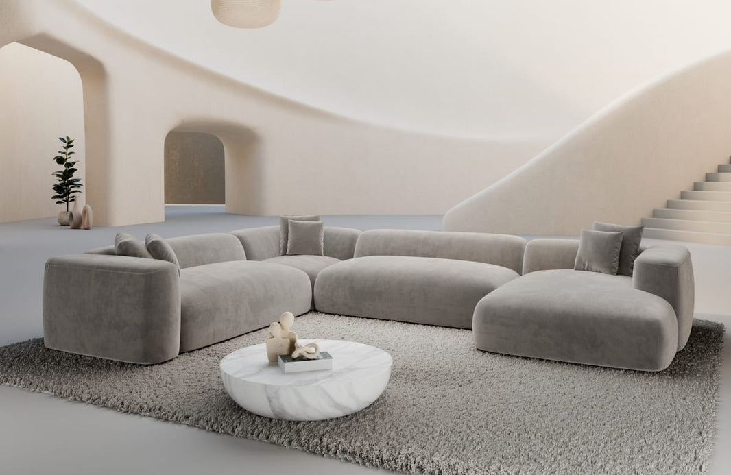 Wohnlandschaft Alcudia XXL U-Form in Stoff