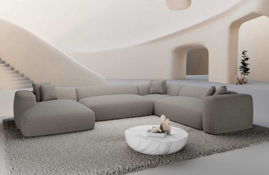 Wohnlandschaft Alcudia XXL U-Form in Stoff