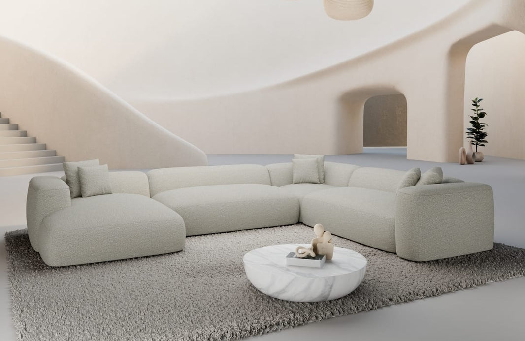 Wohnlandschaft Alcudia XXL U-Form in Stoff