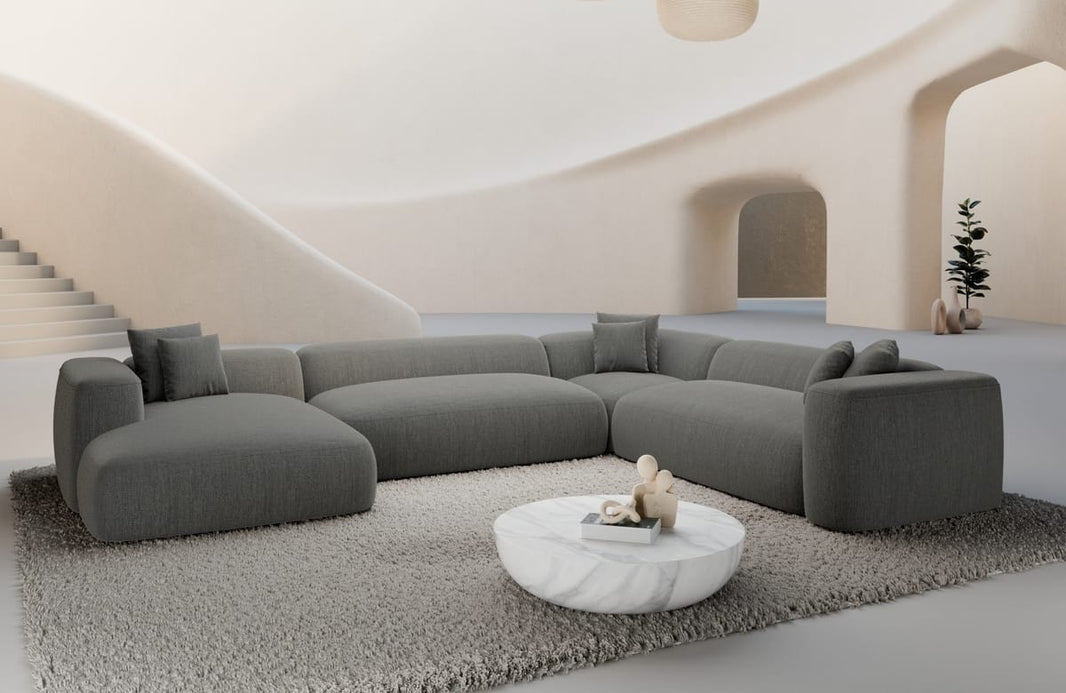 Wohnlandschaft Alcudia XXL U-Form in Stoff