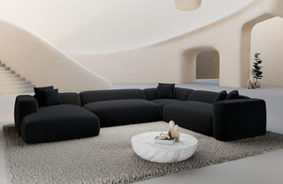 Wohnlandschaft Alcudia XXL U-Form in Stoff Schwarz