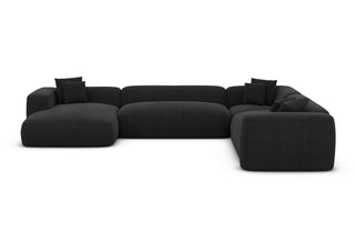 Wohnlandschaft Alcudia XXL U-Form in Stoff Schwarz