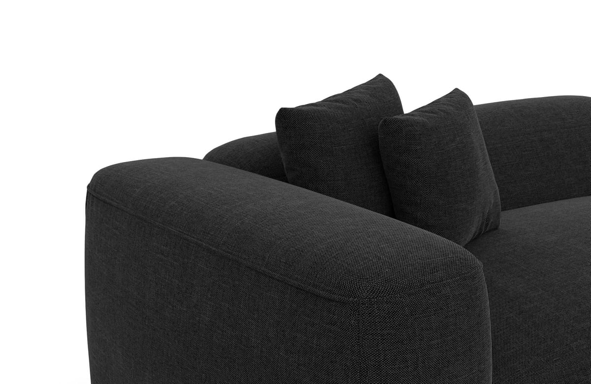 Wohnlandschaft Alcudia XXL U-Form in Stoff Schwarz