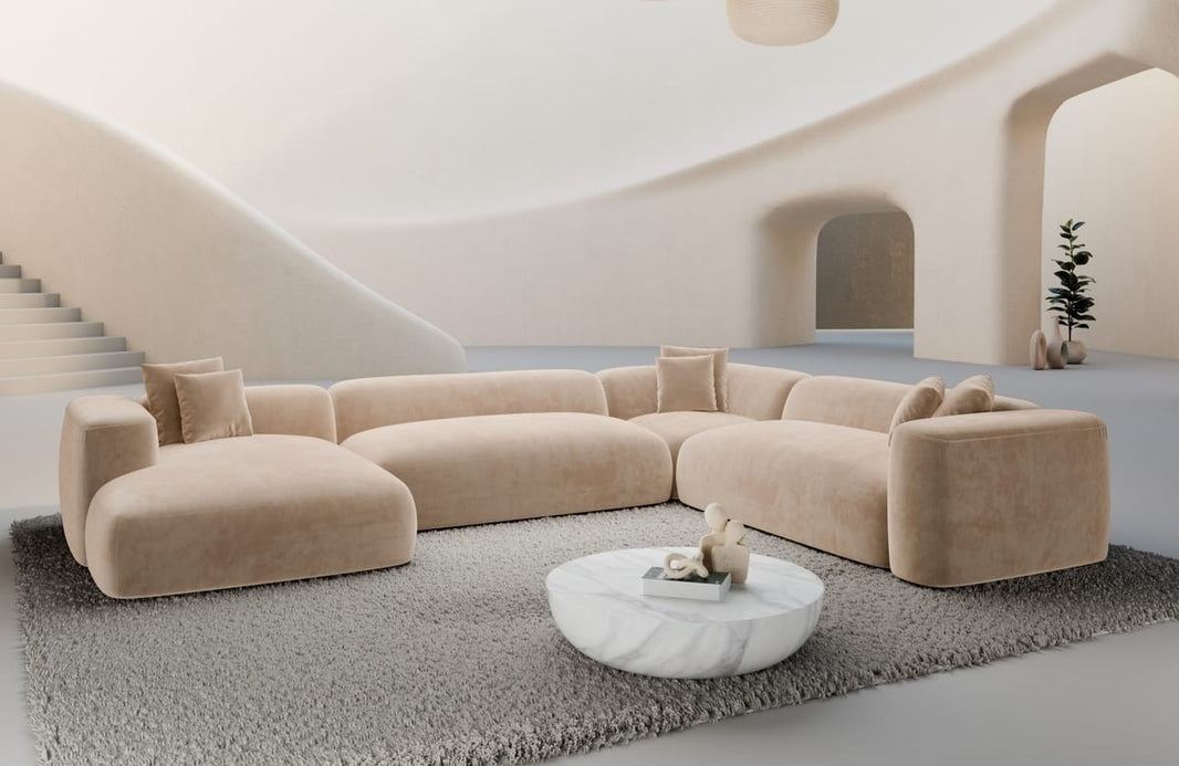 Wohnlandschaft Alcudia XXL U-Form in Stoff