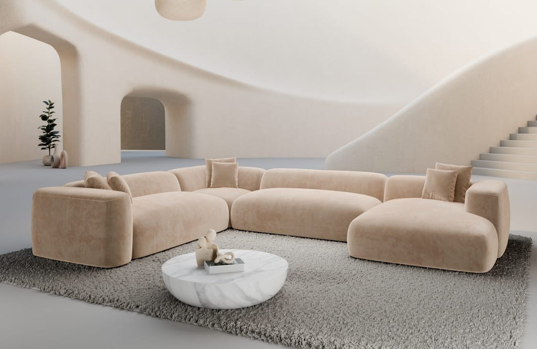 Wohnlandschaft Alcudia XXL U-Form in Stoff