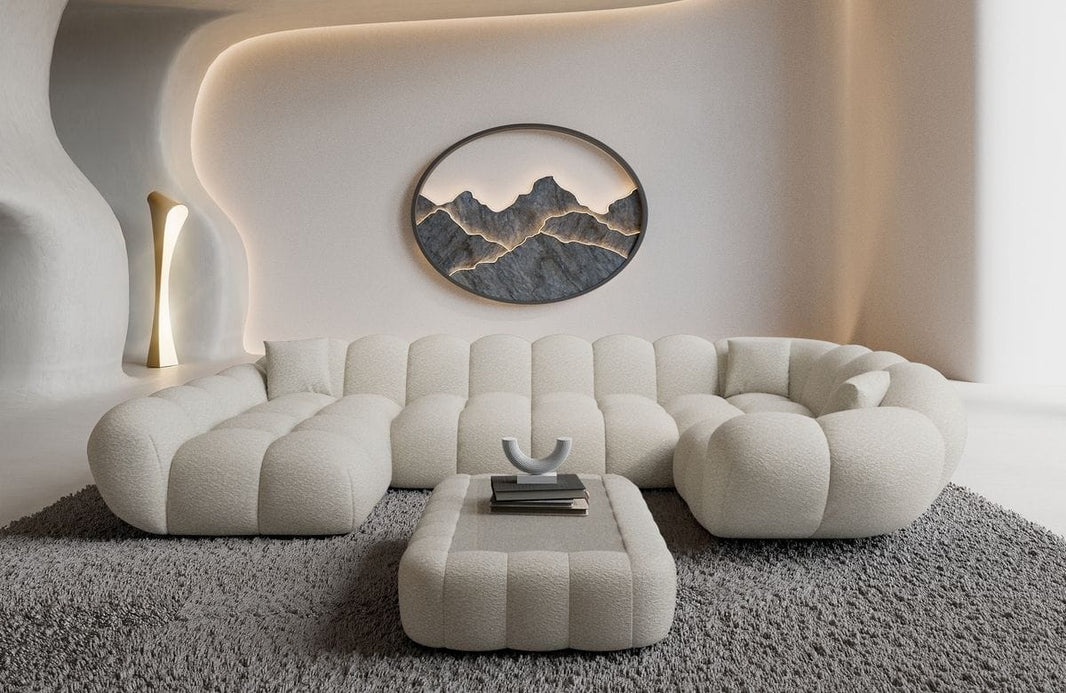 Stoff Wohnlandschaft Maleron U-Form