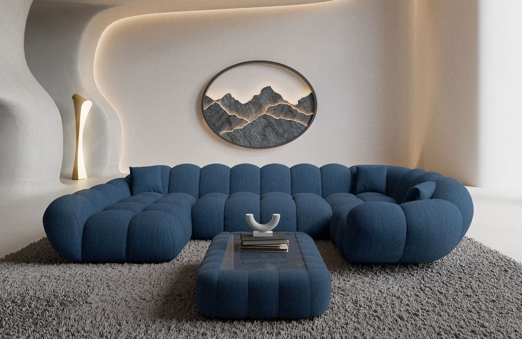 Stoff Wohnlandschaft Maleron U-Form