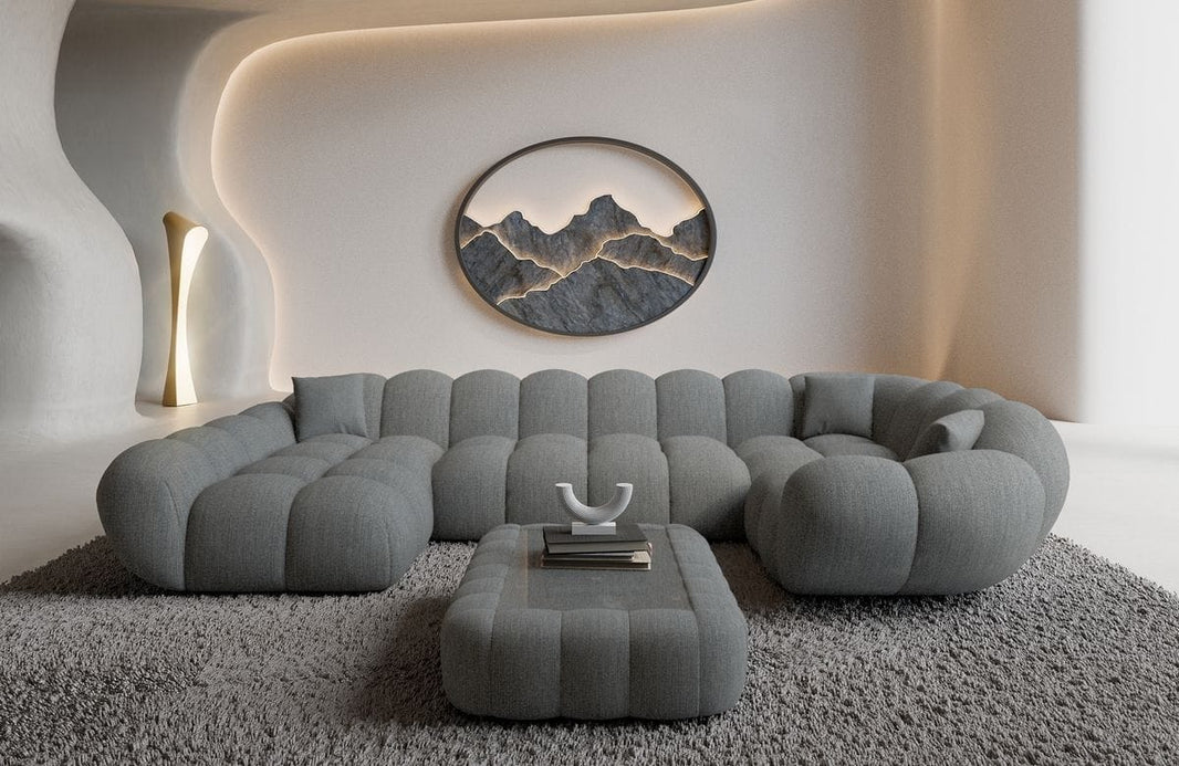 Stoff Wohnlandschaft Maleron U-Form