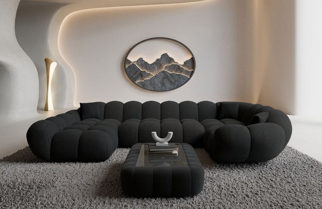 Stoff Wohnlandschaft Maleron U-Form