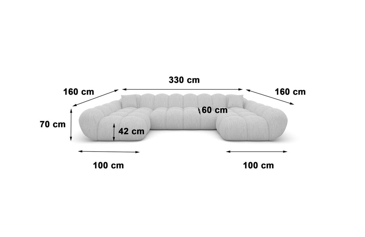 Couchlandschaft Maleron Studio U-Form in Stoff Braun
