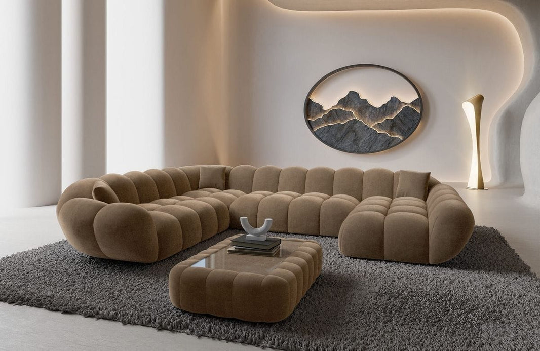 XXL Wohnlandschaft Maleron U-Form aus Stoff