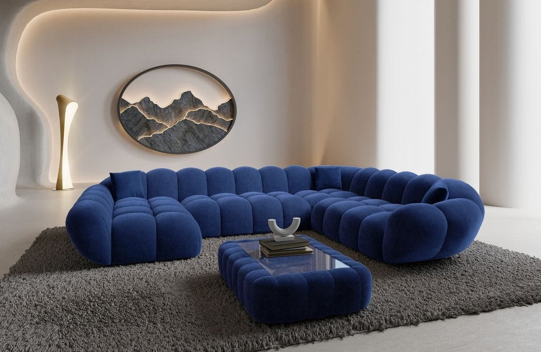 XXL Wohnlandschaft Maleron U-Form aus Stoff