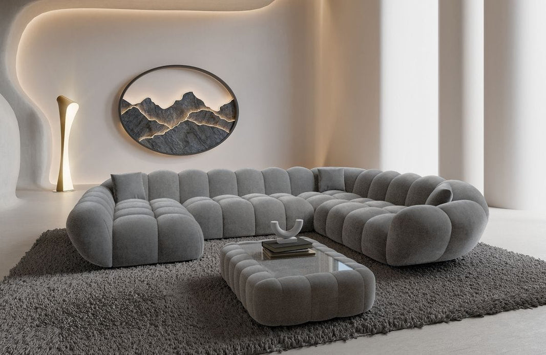XXL Wohnlandschaft Maleron U-Form aus Stoff