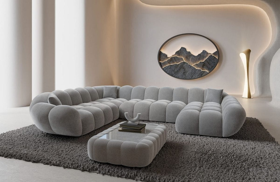 XXL Wohnlandschaft Maleron U-Form aus Stoff