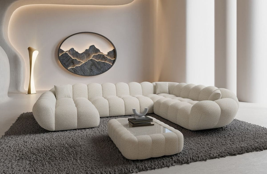 XXL Wohnlandschaft Maleron U-Form aus Stoff
