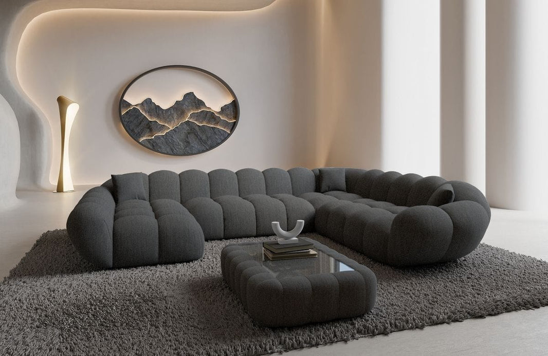 XXL Wohnlandschaft Maleron U-Form aus Stoff