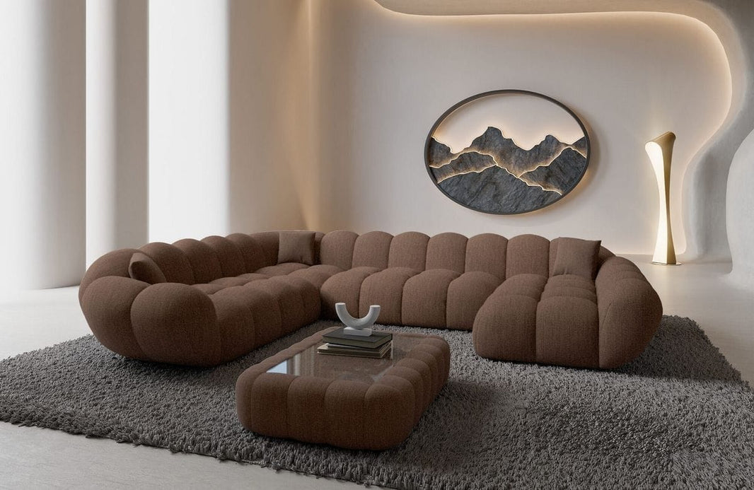 XXL Wohnlandschaft Maleron U-Form aus Stoff