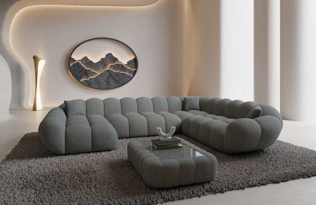 XXL Wohnlandschaft Maleron U-Form aus Stoff