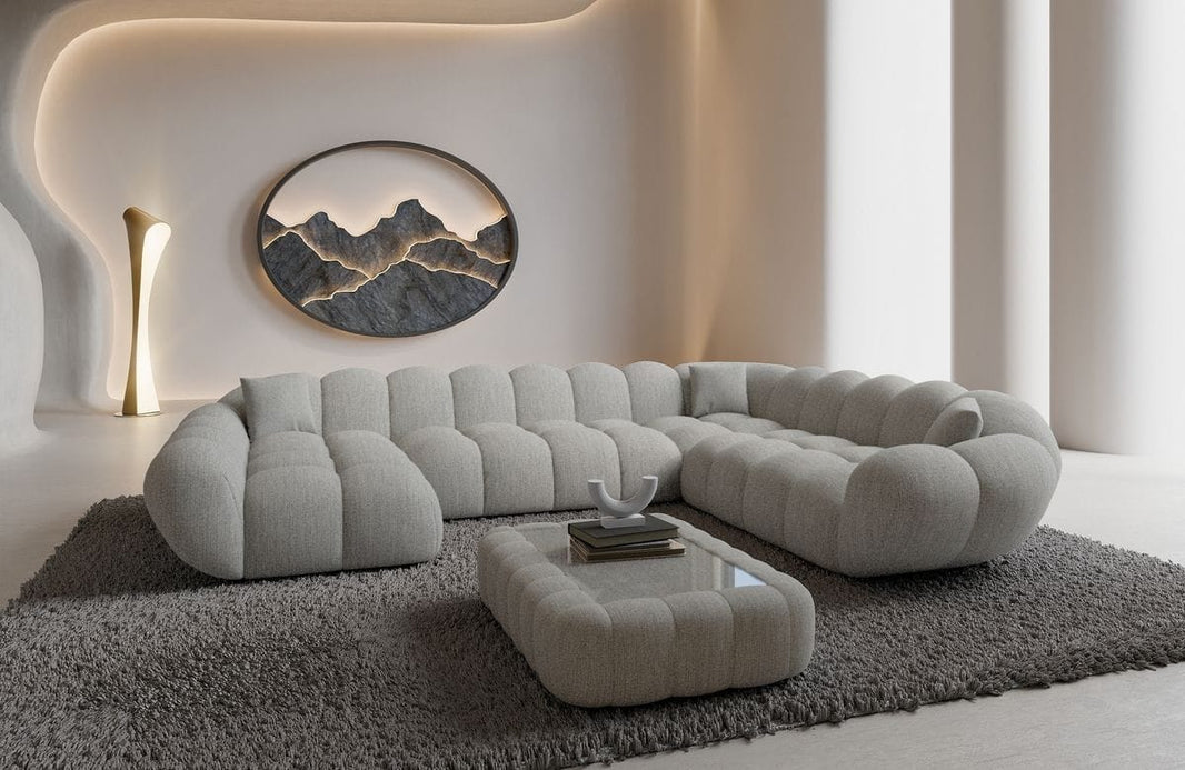 XXL Wohnlandschaft Maleron U-Form aus Stoff