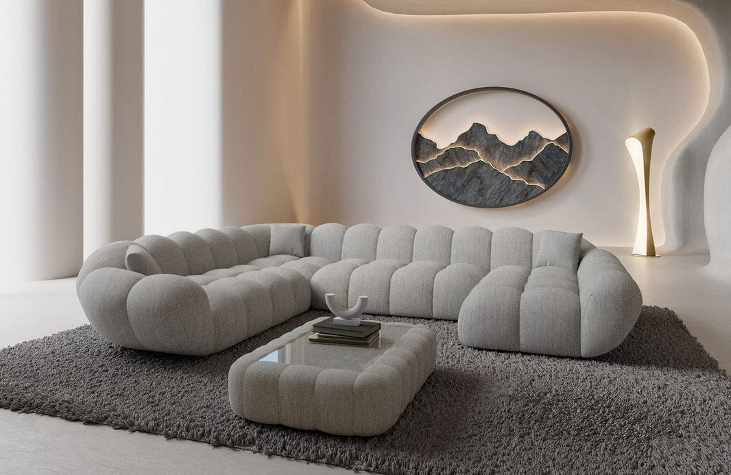 XXL Wohnlandschaft Maleron U-Form aus Stoff
