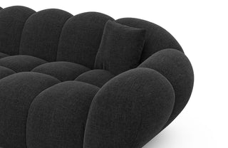 XXL Wohnlandschaft Maleron U-Form aus Stoff Schwarz