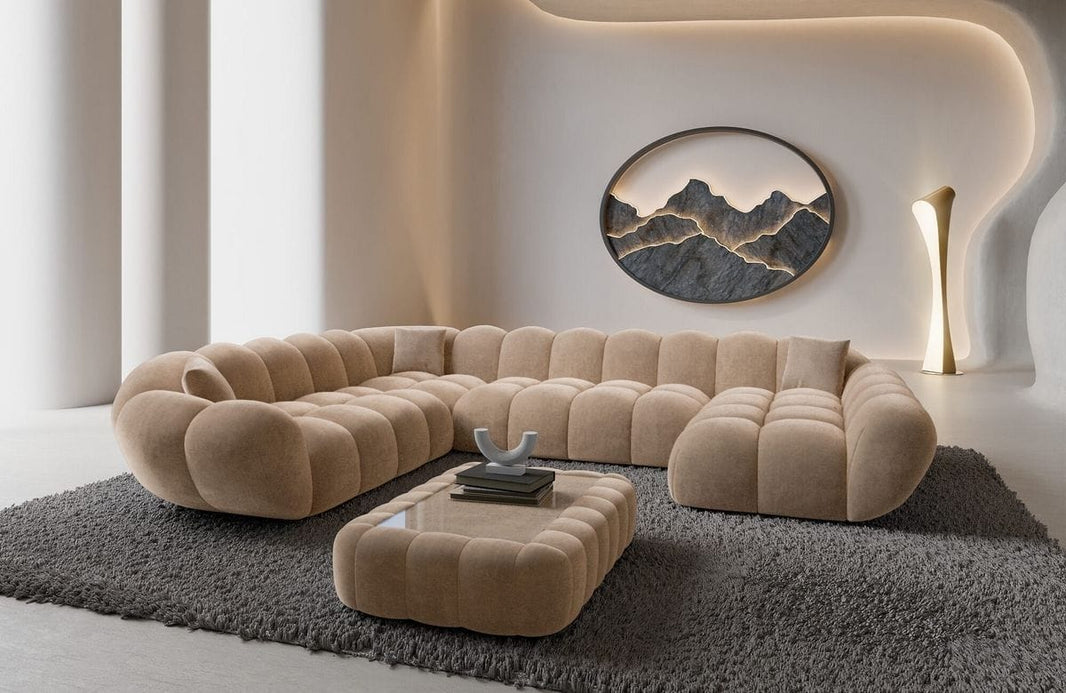 XXL Wohnlandschaft Maleron U-Form aus Stoff