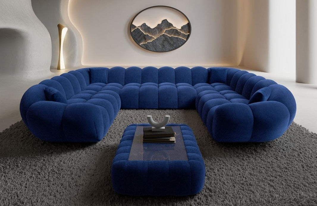 XXL Wohnlandschaft Maleron Panorama U-Form aus Stoff
