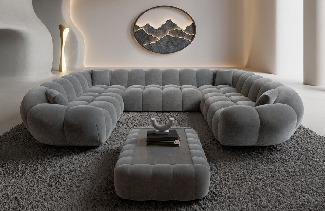 XXL Wohnlandschaft Maleron Panorama U-Form aus Stoff
