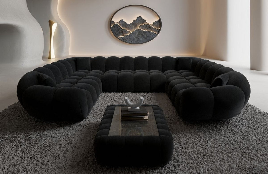 XXL Wohnlandschaft Maleron Panorama U-Form aus Stoff