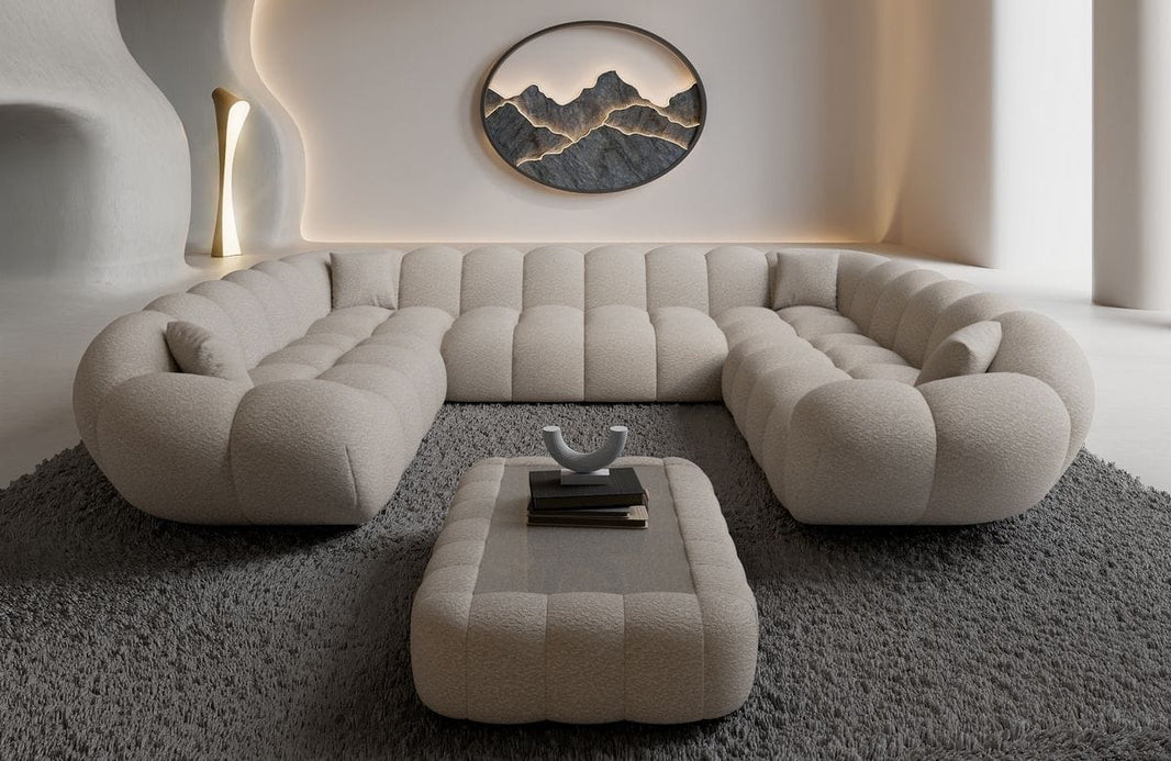 XXL Wohnlandschaft Maleron Panorama U-Form aus Stoff