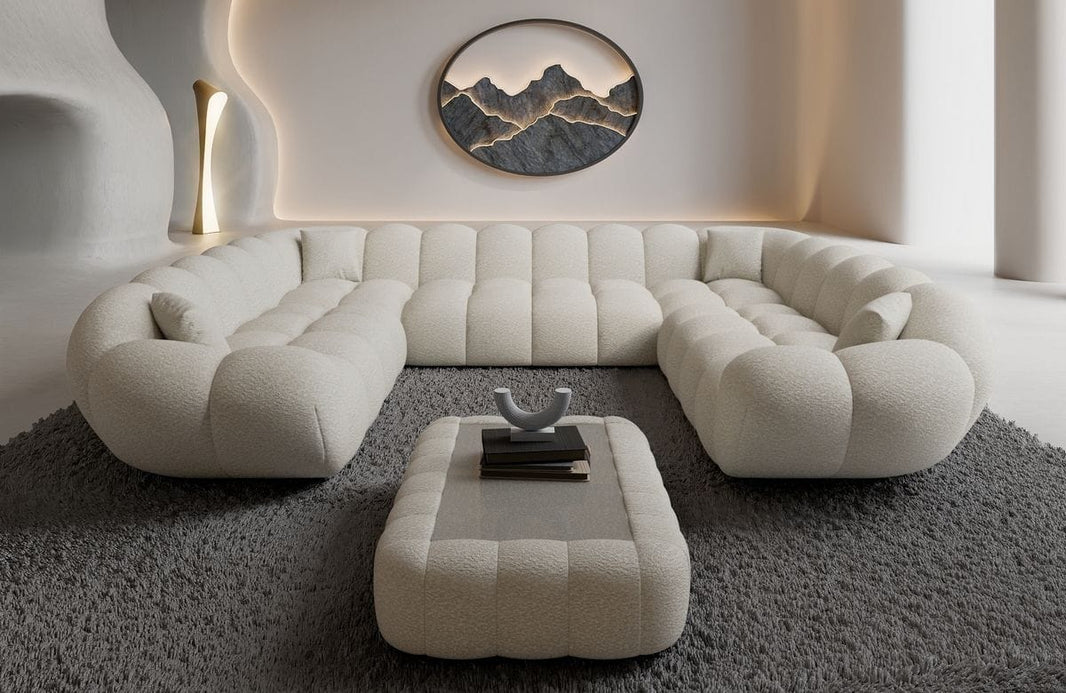 XXL Wohnlandschaft Maleron Panorama U-Form aus Stoff