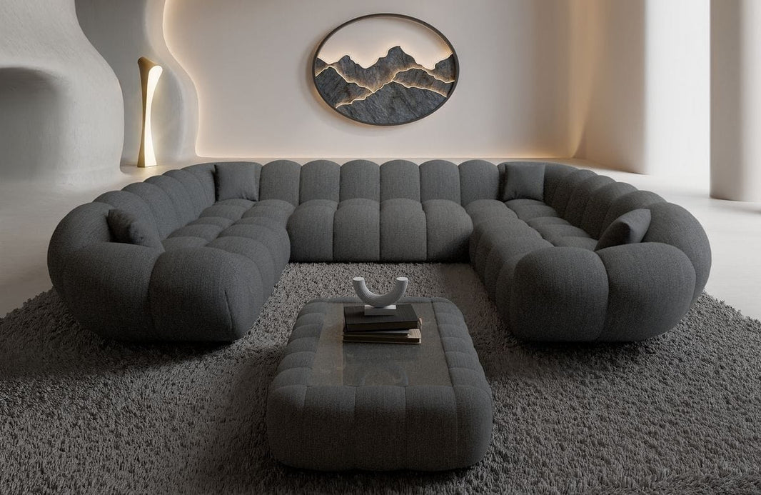 XXL Wohnlandschaft Maleron Panorama U-Form aus Stoff