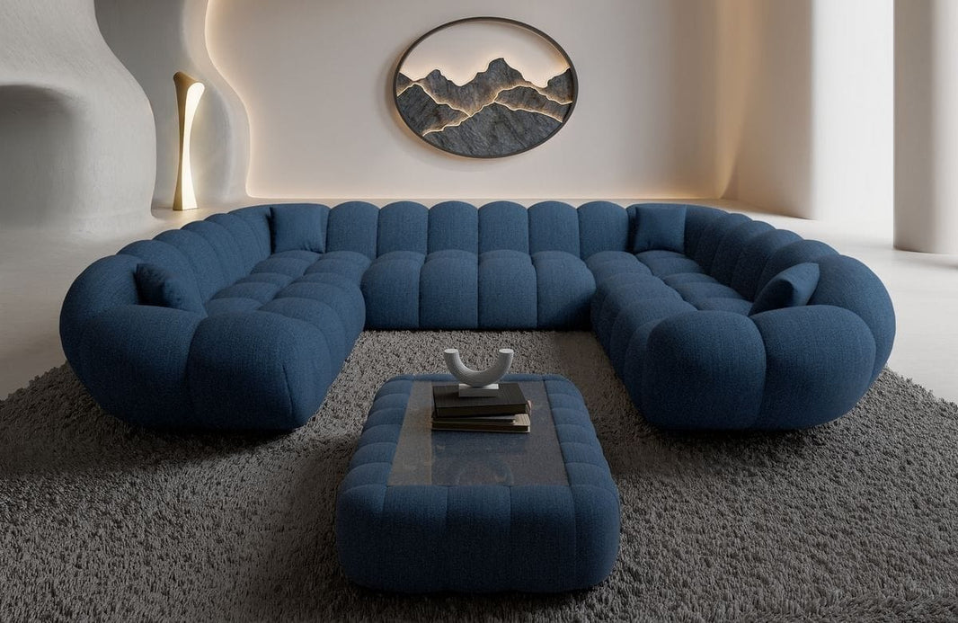 XXL Wohnlandschaft Maleron Panorama U-Form aus Stoff