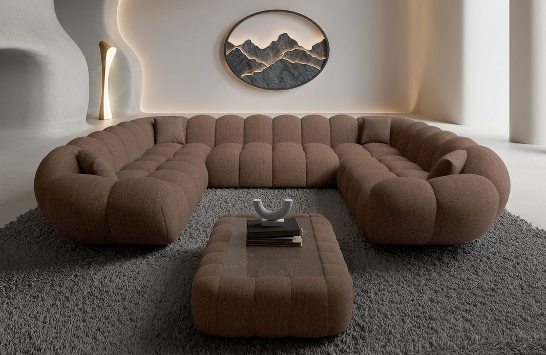 XXL Wohnlandschaft Maleron Panorama U-Form aus Stoff