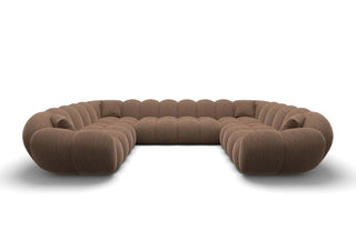 XXL Wohnlandschaft Maleron Panorama U-Form aus Stoff Braun