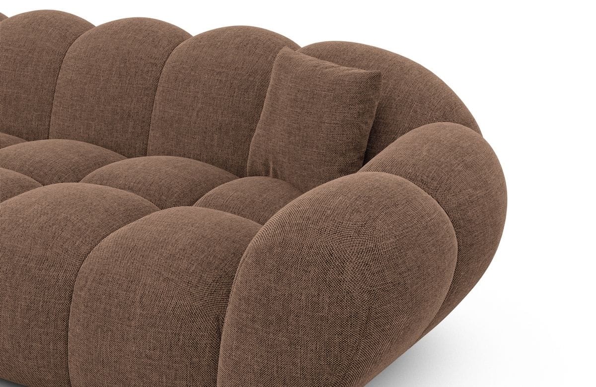 XXL Wohnlandschaft Maleron Panorama U-Form aus Stoff Braun