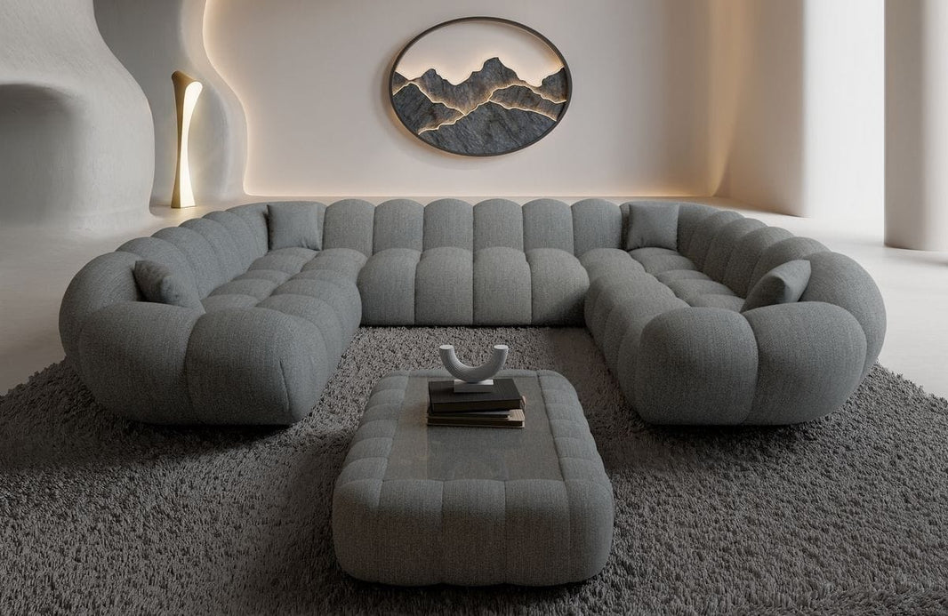 XXL Wohnlandschaft Maleron Panorama U-Form aus Stoff