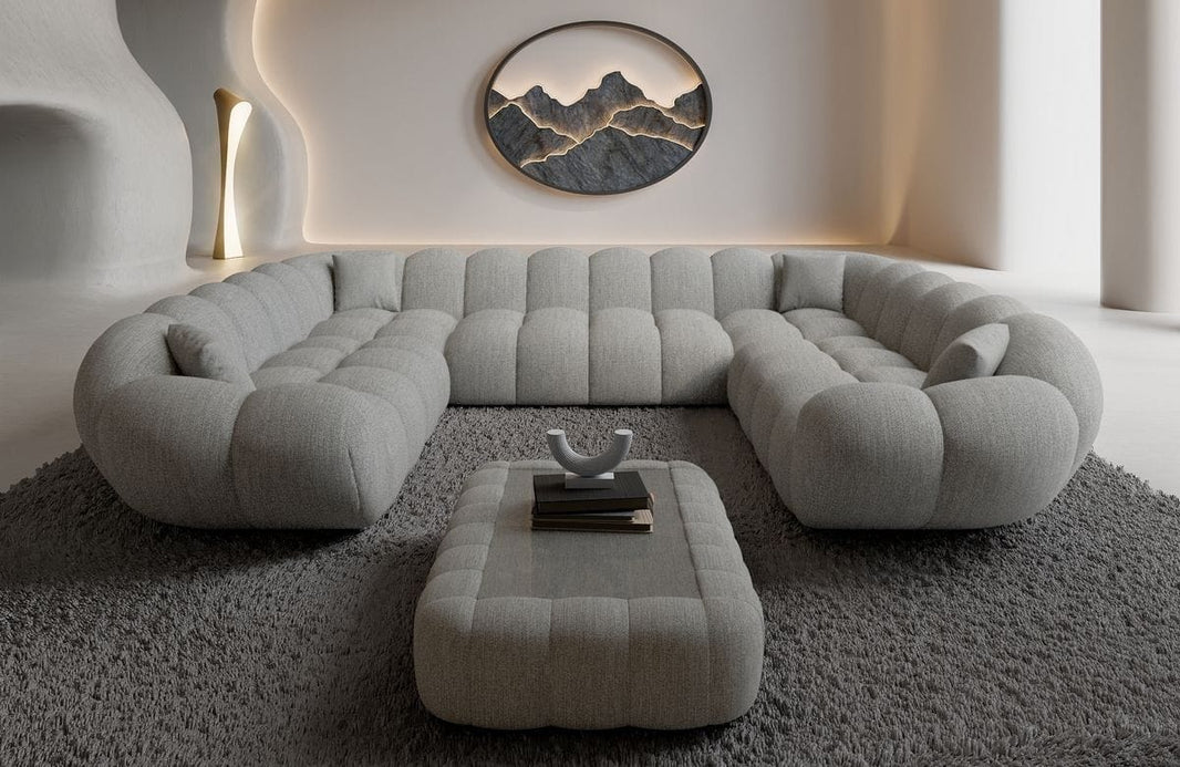 XXL Wohnlandschaft Maleron Panorama U-Form aus Stoff
