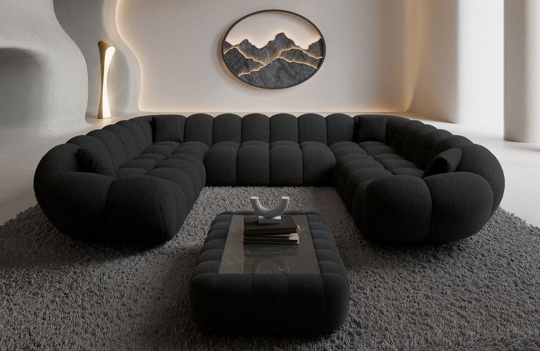 XXL Wohnlandschaft Maleron Panorama U-Form aus Stoff