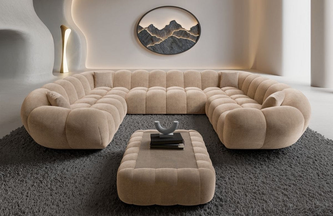 XXL Wohnlandschaft Maleron Panorama U-Form aus Stoff