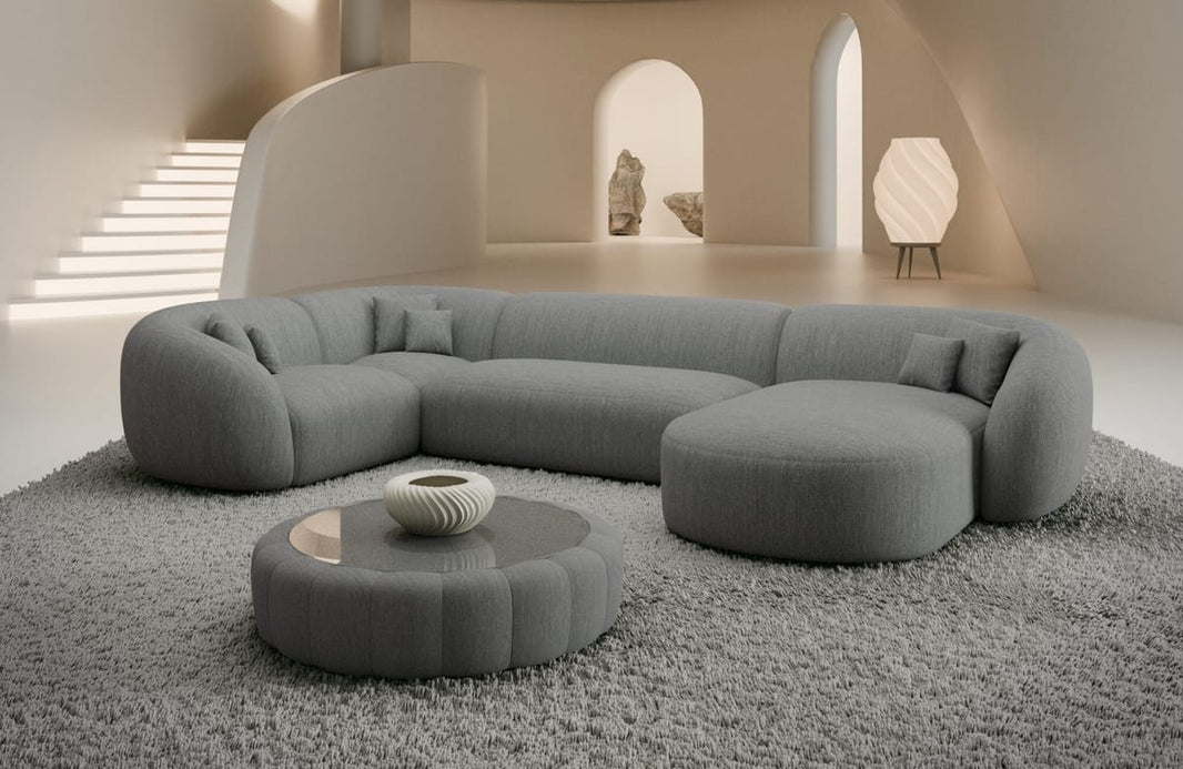 Wohnlandschaft Sorelia U-Form aus Stoff