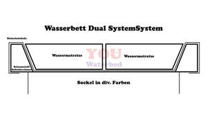 Wasserbett Apollonia Komplett Set Weiß-Schwarz